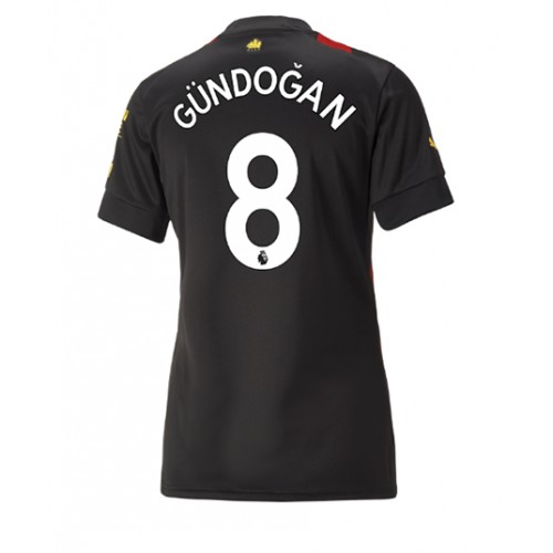 Fotbalové Dres Manchester City Ilkay Gundogan #8 Dámské Venkovní 2022-23 Krátký Rukáv